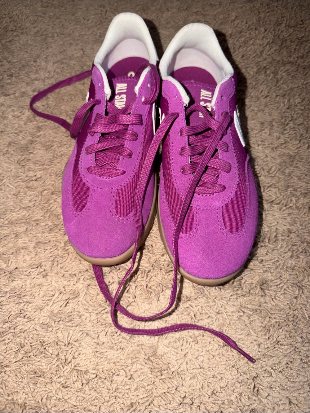 Converse Magenta Suede Low-Top Sneakers